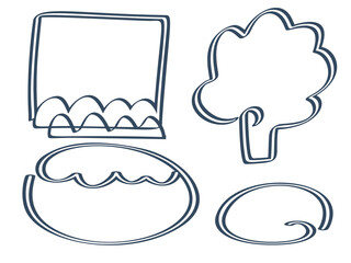A set of simple design frames. Vector