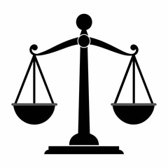 Weight scales black silhouette illustration