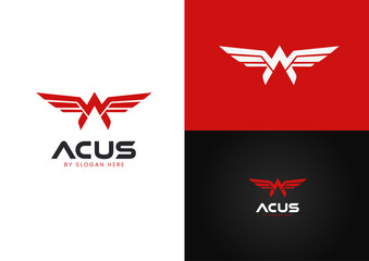 Letter A with wings logo