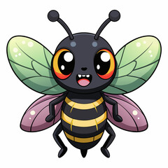 black-wasp-bug-screams-vector-kawaii