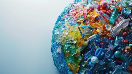 Naklejka premium Earth shaped by plastic waste to raise awareness