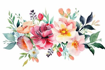 Vibrant floral watercolor painting, Peaceful sailboats drifting on a watercolor lake vector illustration white png background