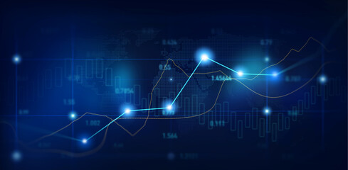 Analysis finance grow graph and market  investment. Financial  business plan,earnings,sale and strategy. Stock market chart, exchange financial growth diagram.