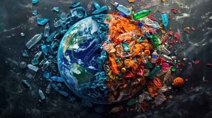 Vivid depiction of plastic pollution overtaking Earth
