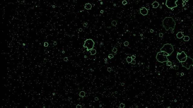 80's game simulation in shades of green, abstract figures 