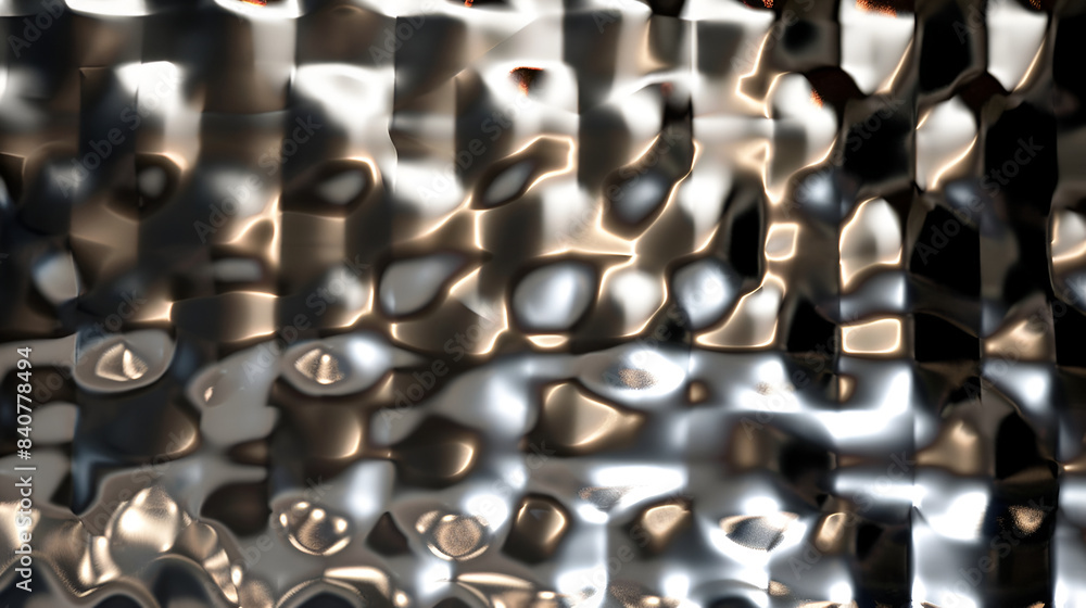 Poster liquid metal abstract background , abstract metallic background with smooth lines and waves, 3d rend