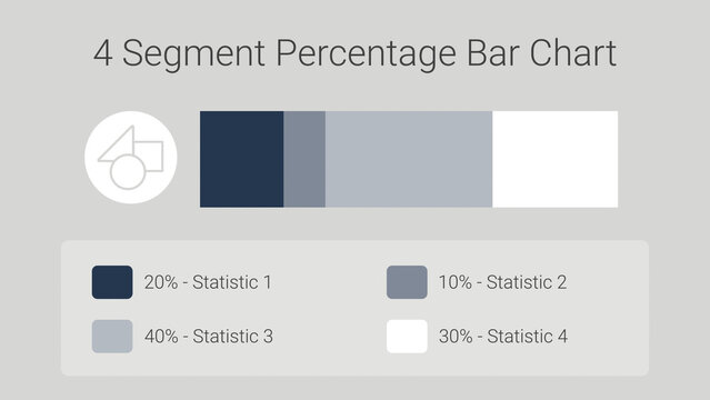 Clean 4 Segment Percentage Bar Chart
