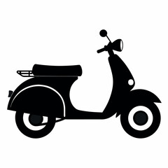 a retro scooter. The illustration should be a vector silhouette