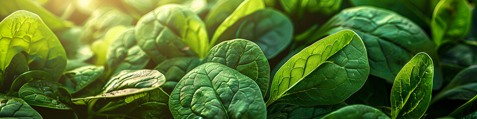 Obraz premium Exploring the Vibrant Collection of Lush Green Plants Thriving in a Sleek Black Container with Spinach Leaves Providing a Beautiful Blurred Copy Space Background gardening