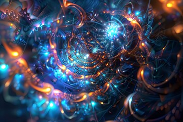 Light, star, fractal, design, pattern, art, blue, illustration, motion, spiral, wallpaper, color, energy, space