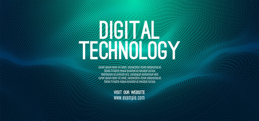 Digital technology banner green blue background concept, cyber technology circuit, abstract tech, innovation future data, internet network, Ai big data, futuristic wifi connection illustration concept