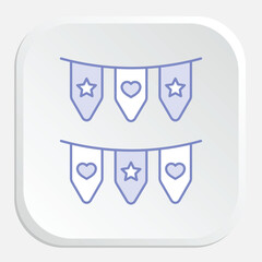 Bunting Icon - Symbolizing Decorative Flags for Festive Celebrations