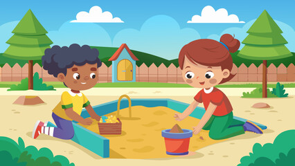 two-children-play-in-the-sandbox-on-the-playground 