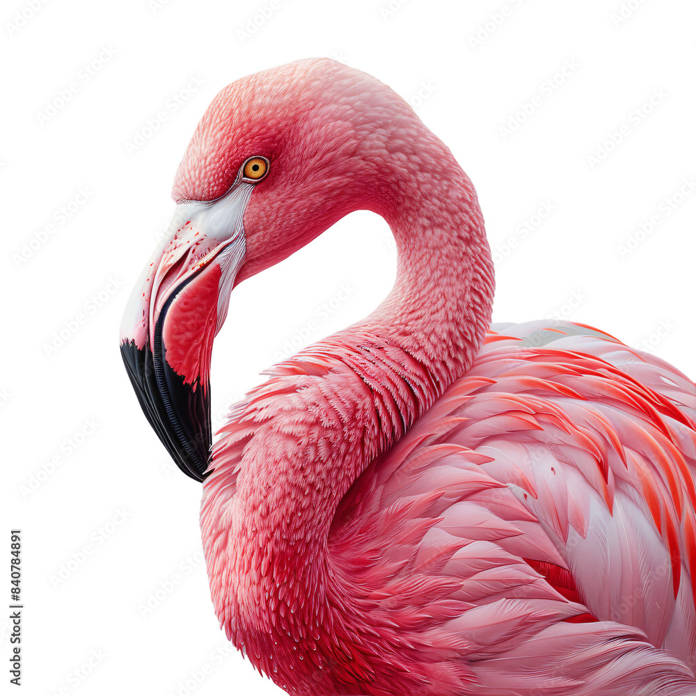 Poster close-up of a flamingo enchantment on a transparent background