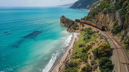Obraz premium Coastal Train Ride