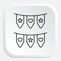 Bunting Icon - Symbolizing Decorative Flags for Festive Celebrations
