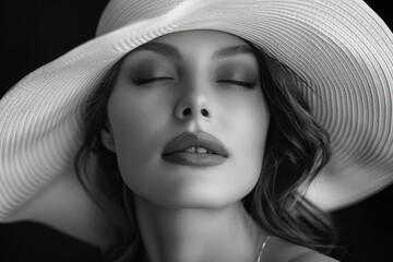A person wearing a hat and closing their eyes, possibly in a state of relaxation or meditation