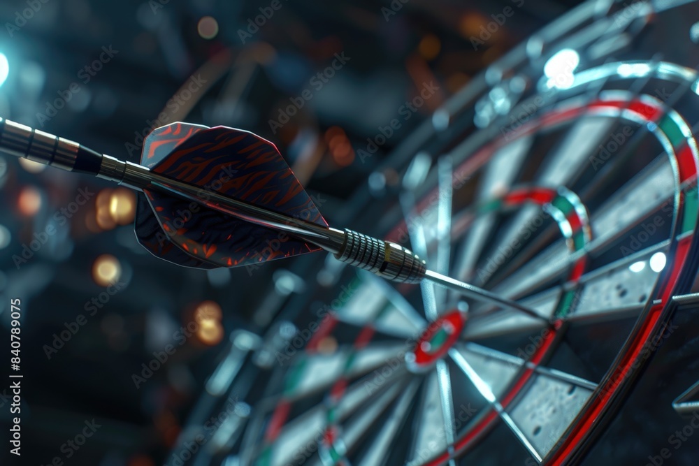 Poster a close-up shot of a dart hitting its mark