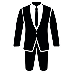 Complete suit mockup vector silhouette, white background