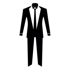 Complete suit mockup vector silhouette, white background