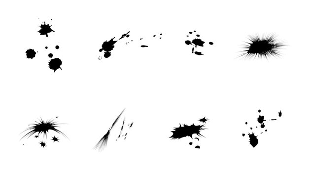Set de vectores de manchas de tintas.