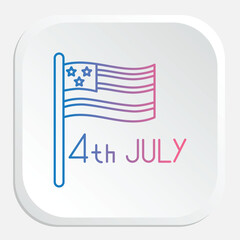 Fourth of July Icon - Celebrating American Independence Day with Festive Spirit