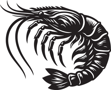 recommend clip art: Shrimp silhouette vector illustration