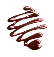 Pattern drawn with hot melted chocolate isolated on a white background