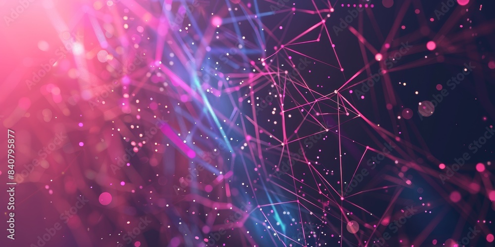 Poster interactive tech background featuring holographic elements and a high-tech matrix pattern, perfect f