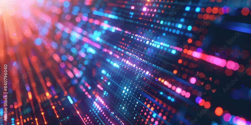 Poster abstract digital background with interconnected network grids, perfect for illustrating cyber techno