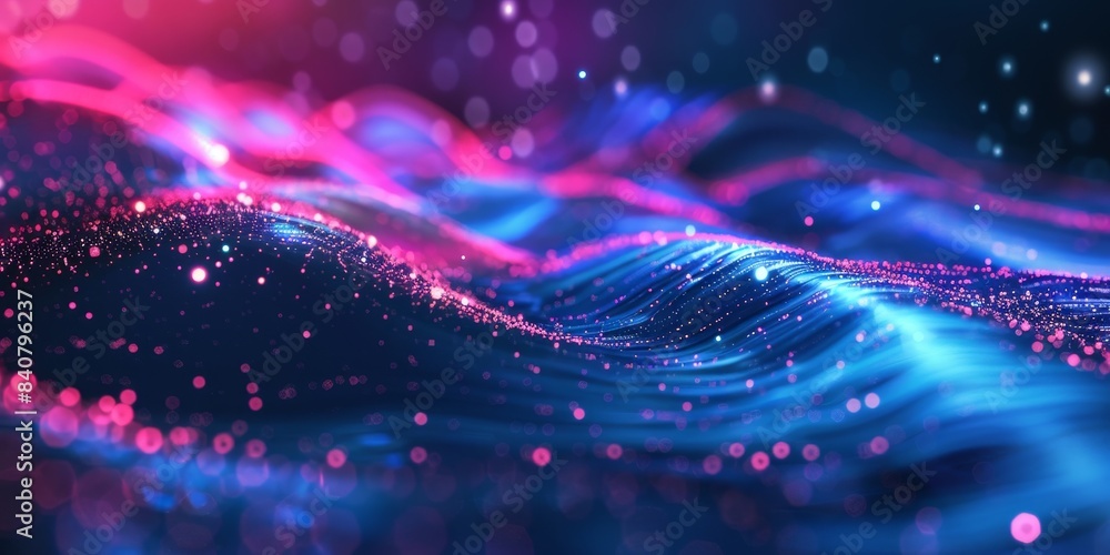Poster futuristic sci-fi backdrop featuring a cyber matrix with intricate data visualization, perfect for h