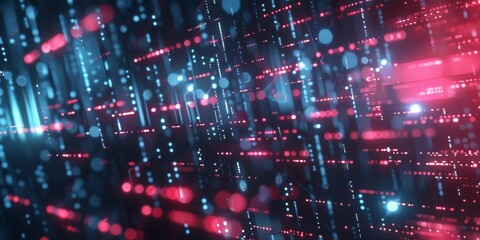 Obraz premium Futuristic technology background featuring a dynamic gradient and geometric patterns, creating a modern and innovative visual experience