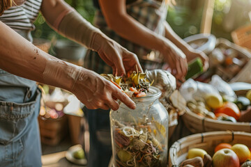 Activists showcasing zero-waste practices, inspiring sustainable living