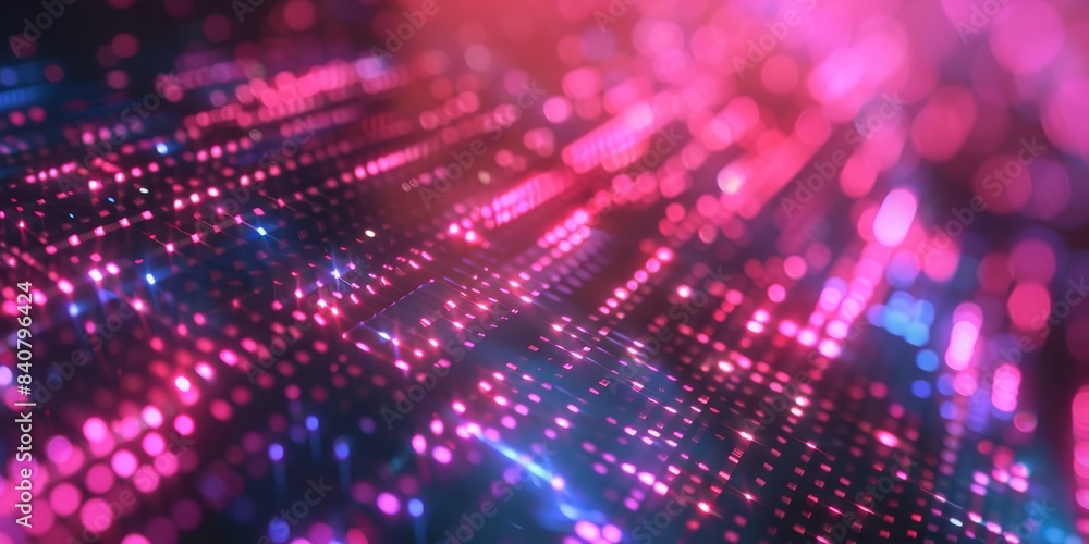 Poster innovative technology background with a focus on virtual networks and data visualization, creating a