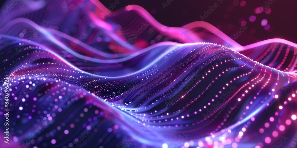Poster High-tech digital art background with a focus on holographic elements and futuristic design, perfect for AI and augmented reality themes