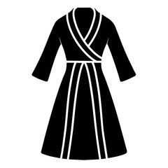 modern and stylish bathrobe dress mockup vector silhouette, white background