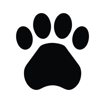 recommend clip art: Vector illustration of a black animal paw print silhouette