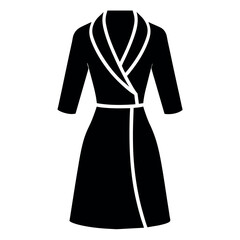 modern and stylish bathrobe dress mockup vector silhouette, white background