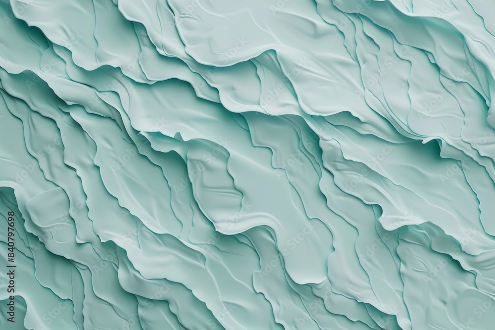 Poster abstract background with smooth lines and waves is forming a stylish pastel green surface for your d