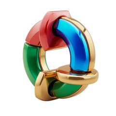 3d privacy icon, red, green, blue, gold