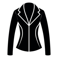 modern and stylish ladies jacket mockup vector silhouette, white background