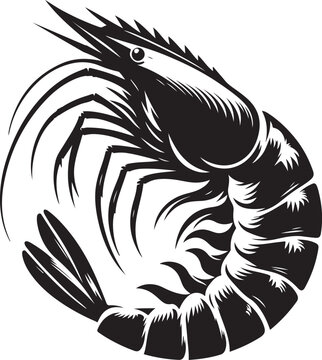 recommend clip art: Shrimp silhouette vector illustration