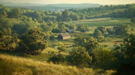 a farm with different trees and foliage