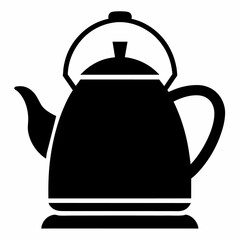 Obraz premium Kettle black silhouette illustration