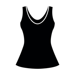 stylish ladies sleeveless mockup vector silhouette, white background