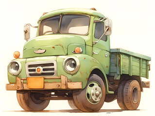 old truck isolated on white