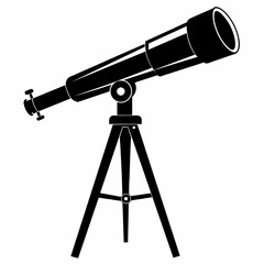 Telescope black silhouette illustration