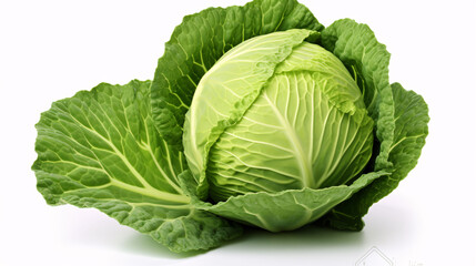 Fototapeta premium cabbage isolated on white background, clipping path, full depth of field