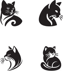 Graceful Cat Silhouette Vector Design