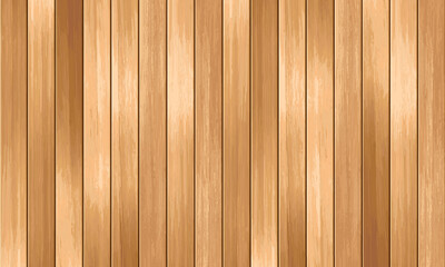 Fototapeta premium Vector wooden panel background. Horizontal realistic brown wood grain texture, natural textured wall, top view of empty wooden floor. Vintage parquet, textured surface with wood planks.